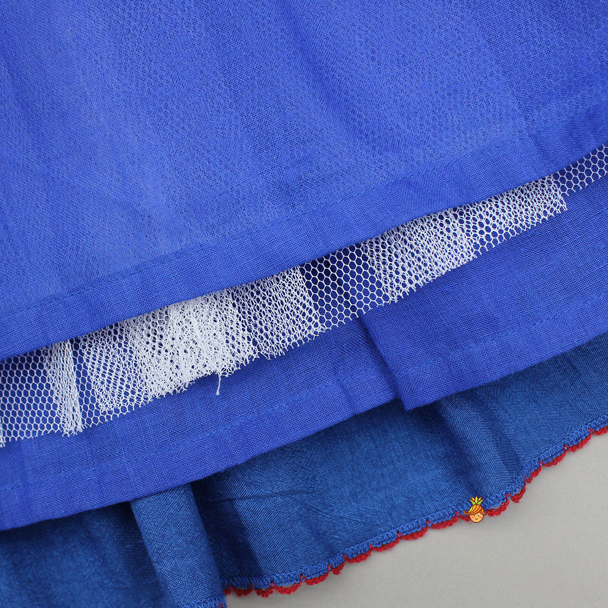 Embroidered Blue Top And Flared Lehenga