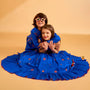Blue Embroidered Jacket With Kurta And Pyjama twinning model image 2