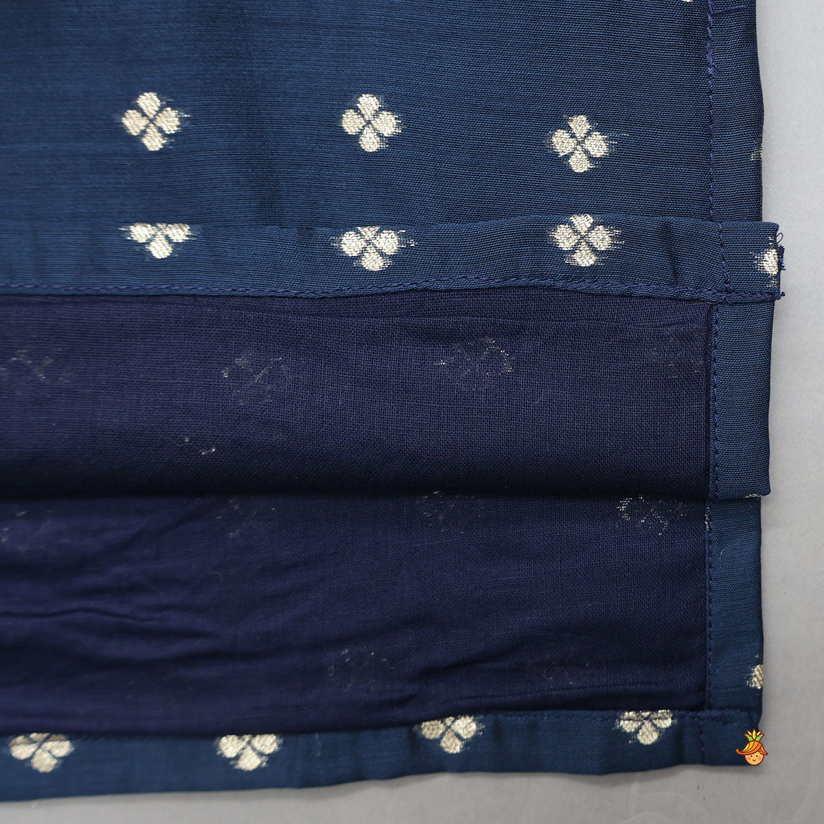 Chanderi Embroidered Blue Kurta And Pyjama
