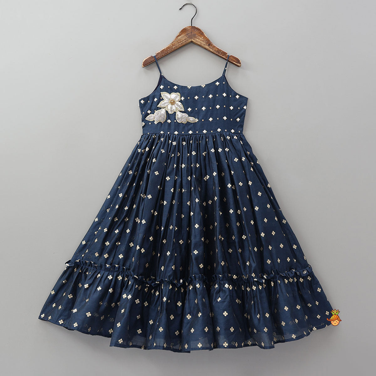 Embroidered Strappy Blue Kurti