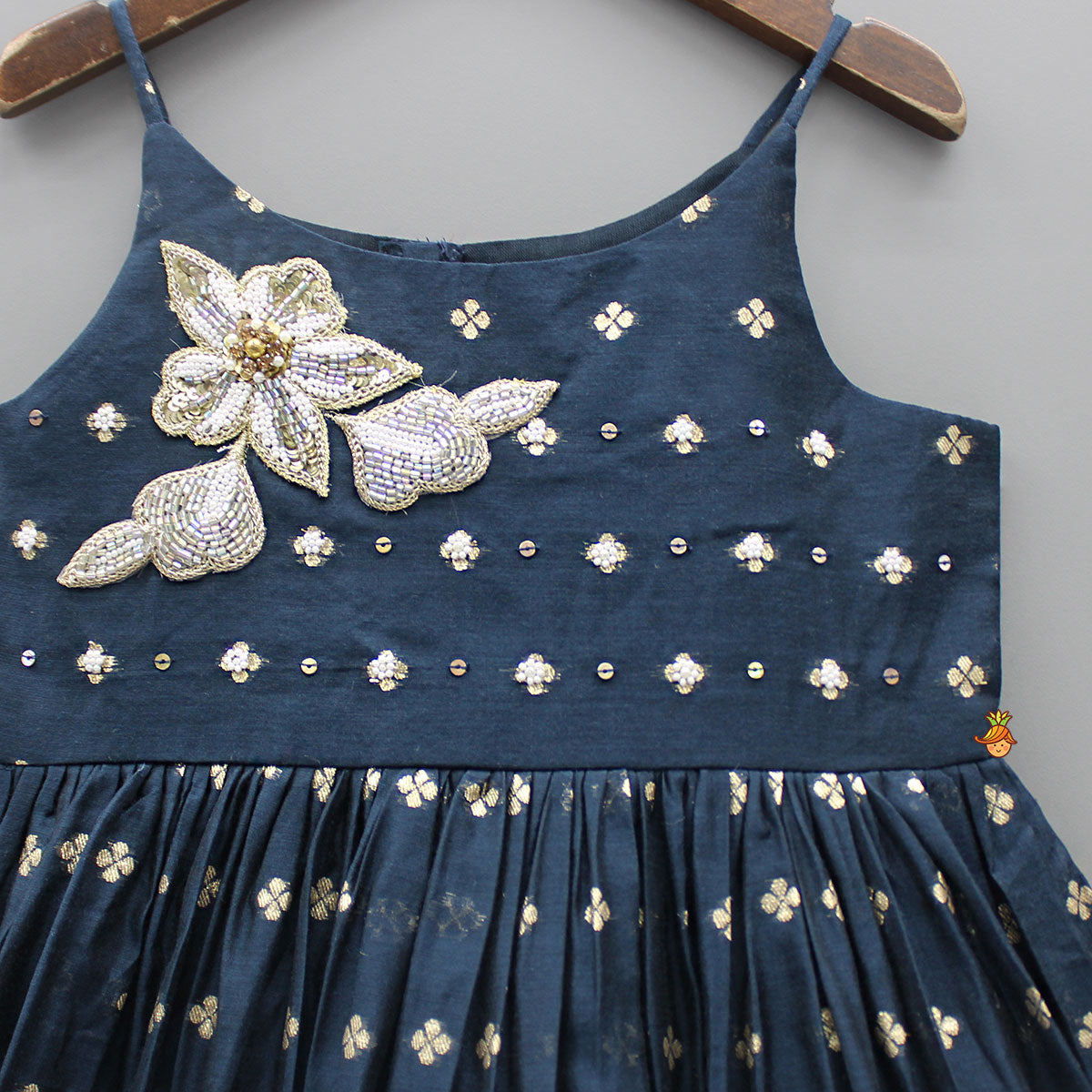Embroidered Strappy Blue Kurti