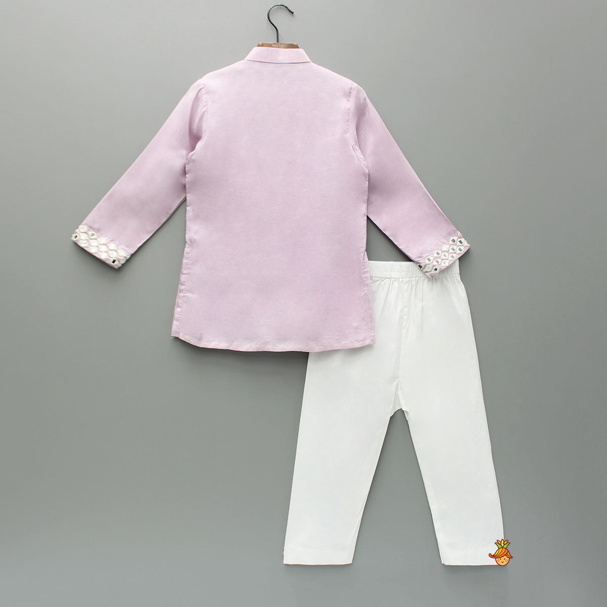 Embroidered Lilac Kurta With Pyjama