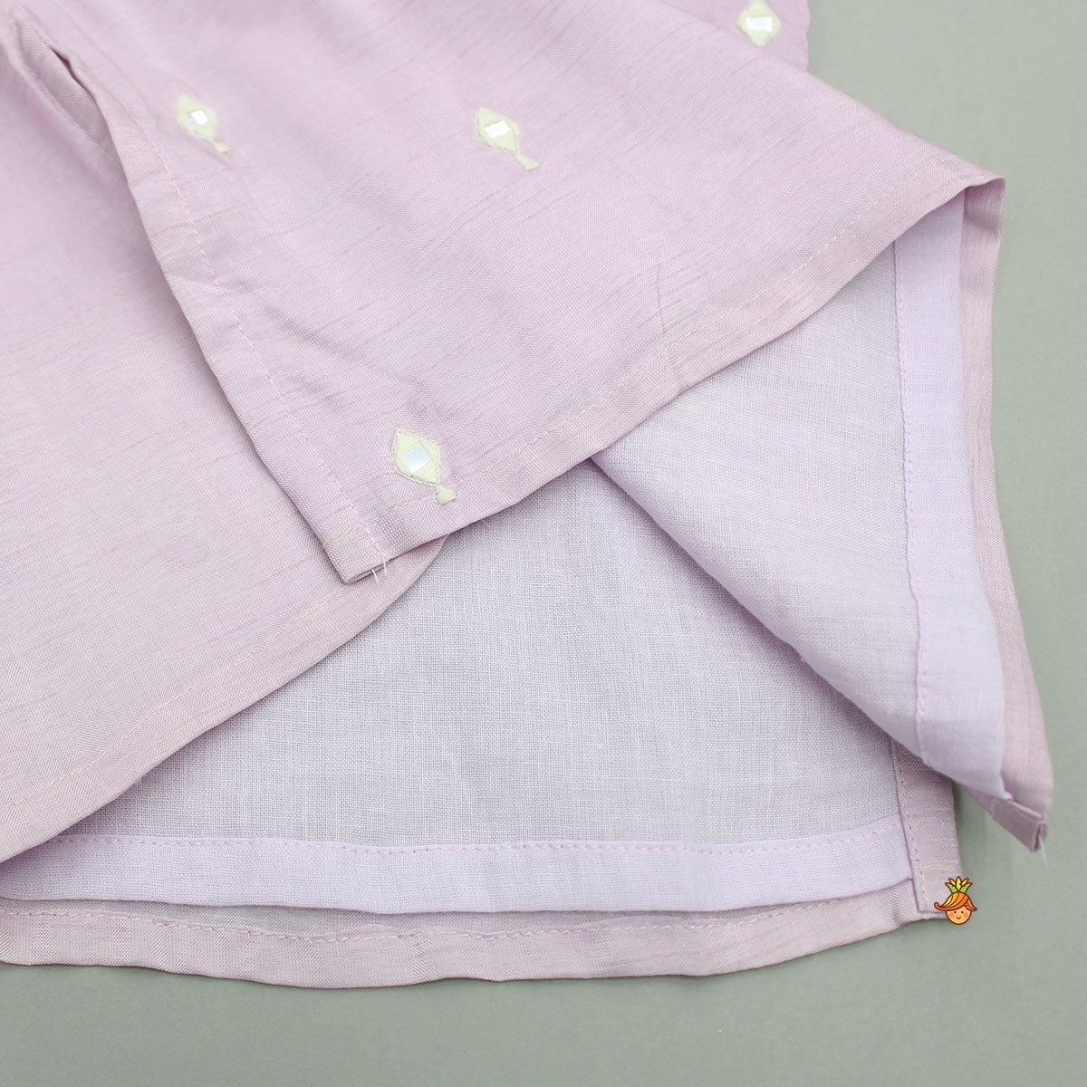 Embroidered Lilac Kurta With Pyjama