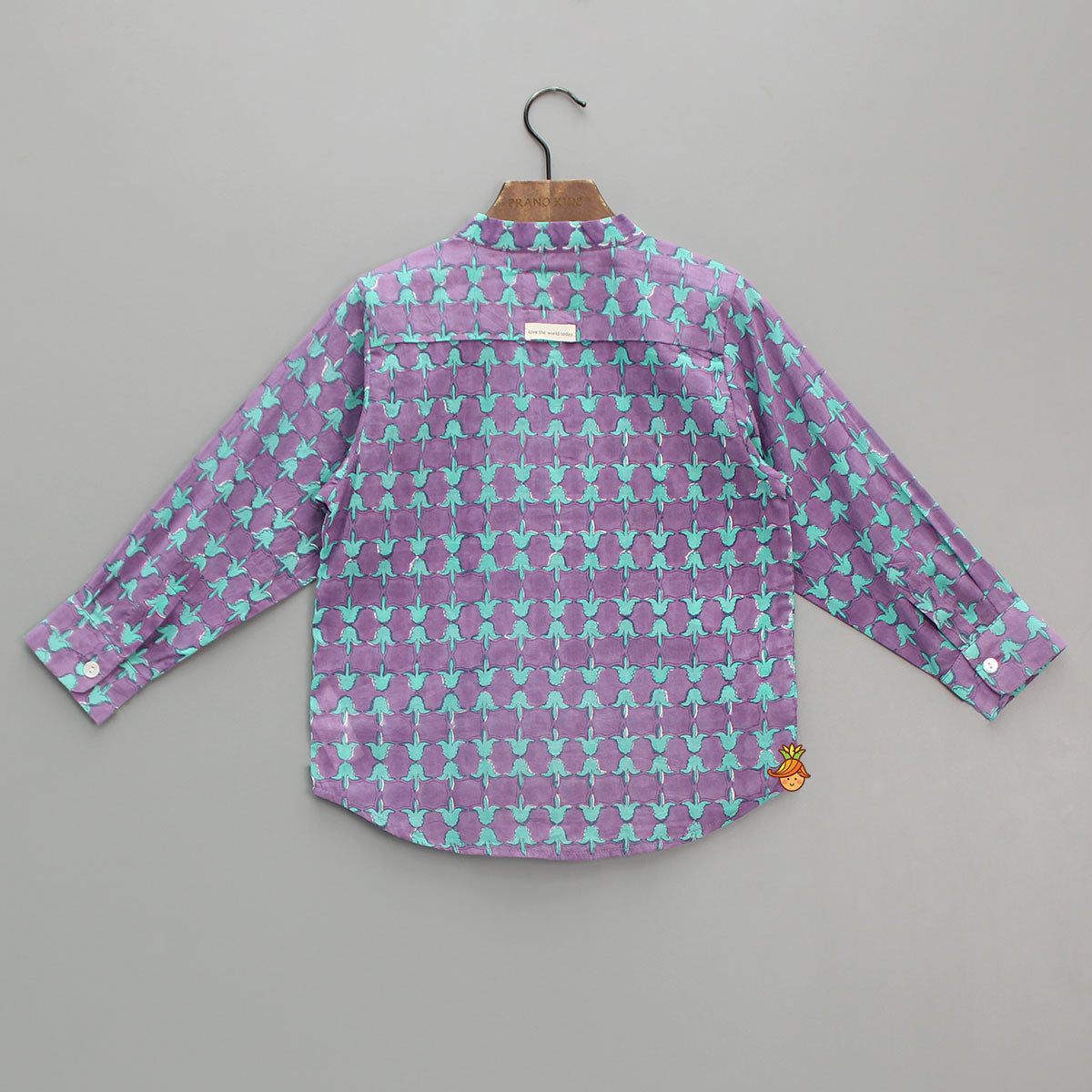 Printed Mandarin Collar Shirt