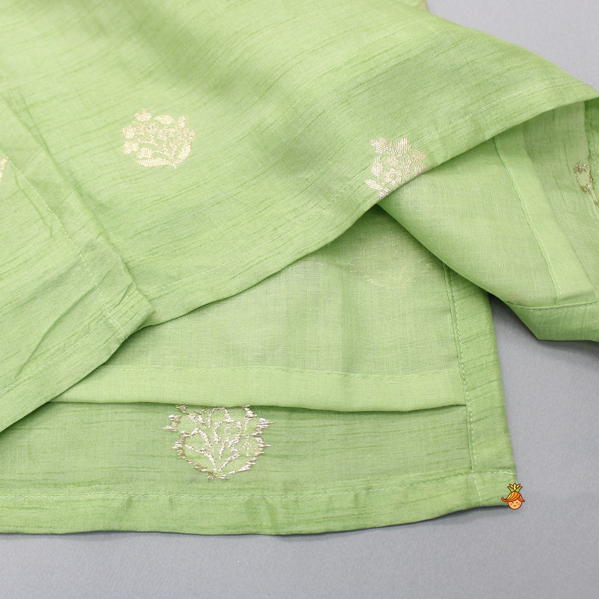 Brocade Green Kurta And Pyjama