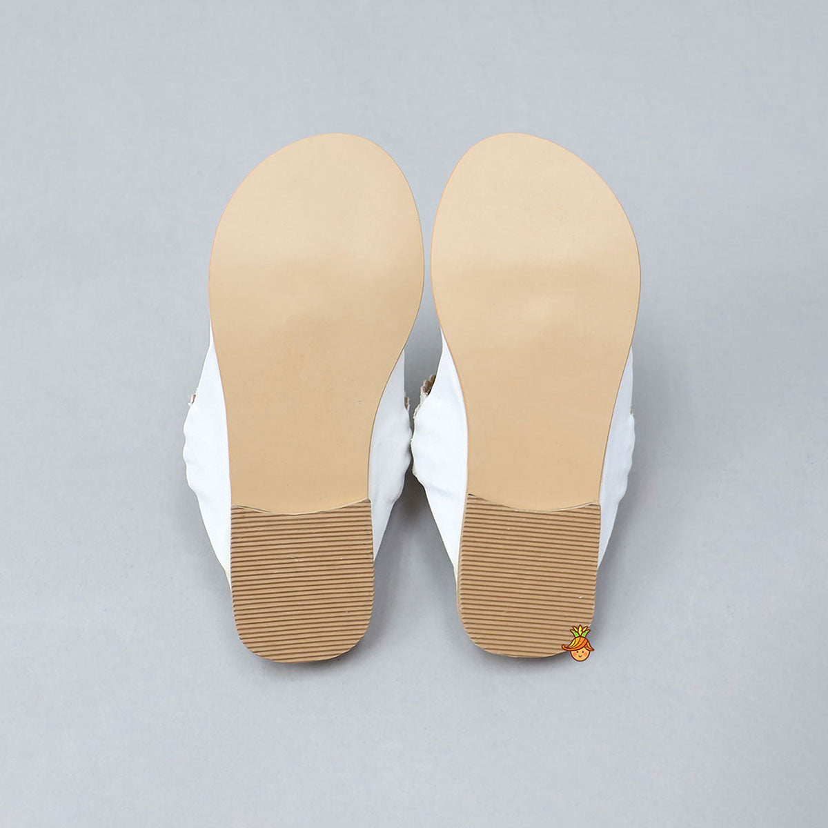White Braided Kolhapuri Flats