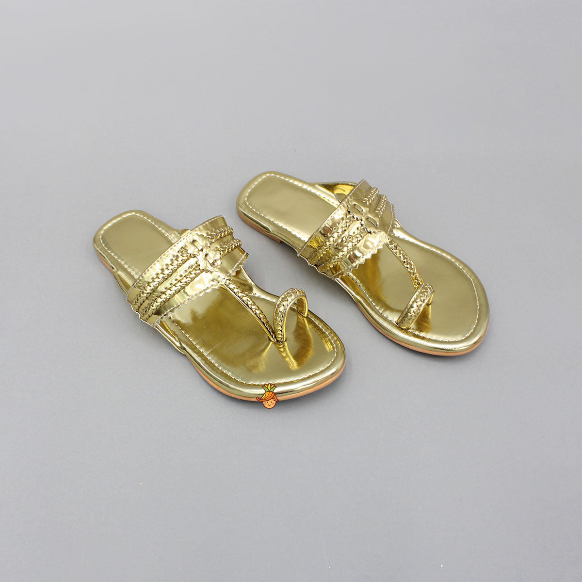 Shiny Braided Kolhapuri Flats