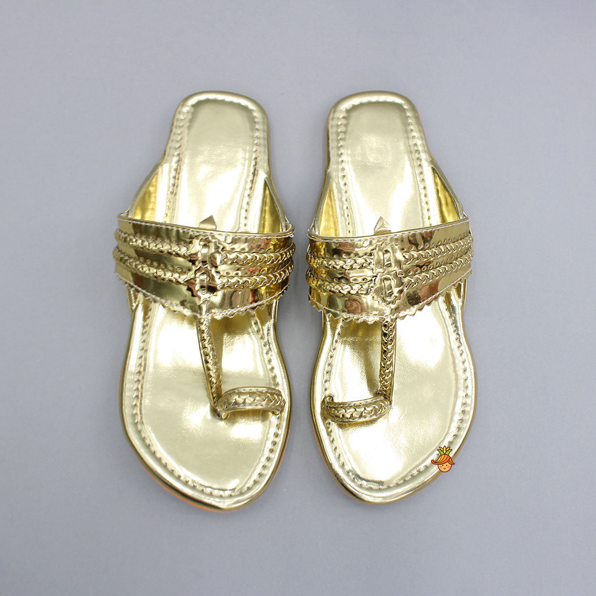 Shiny Braided Kolhapuri Flats