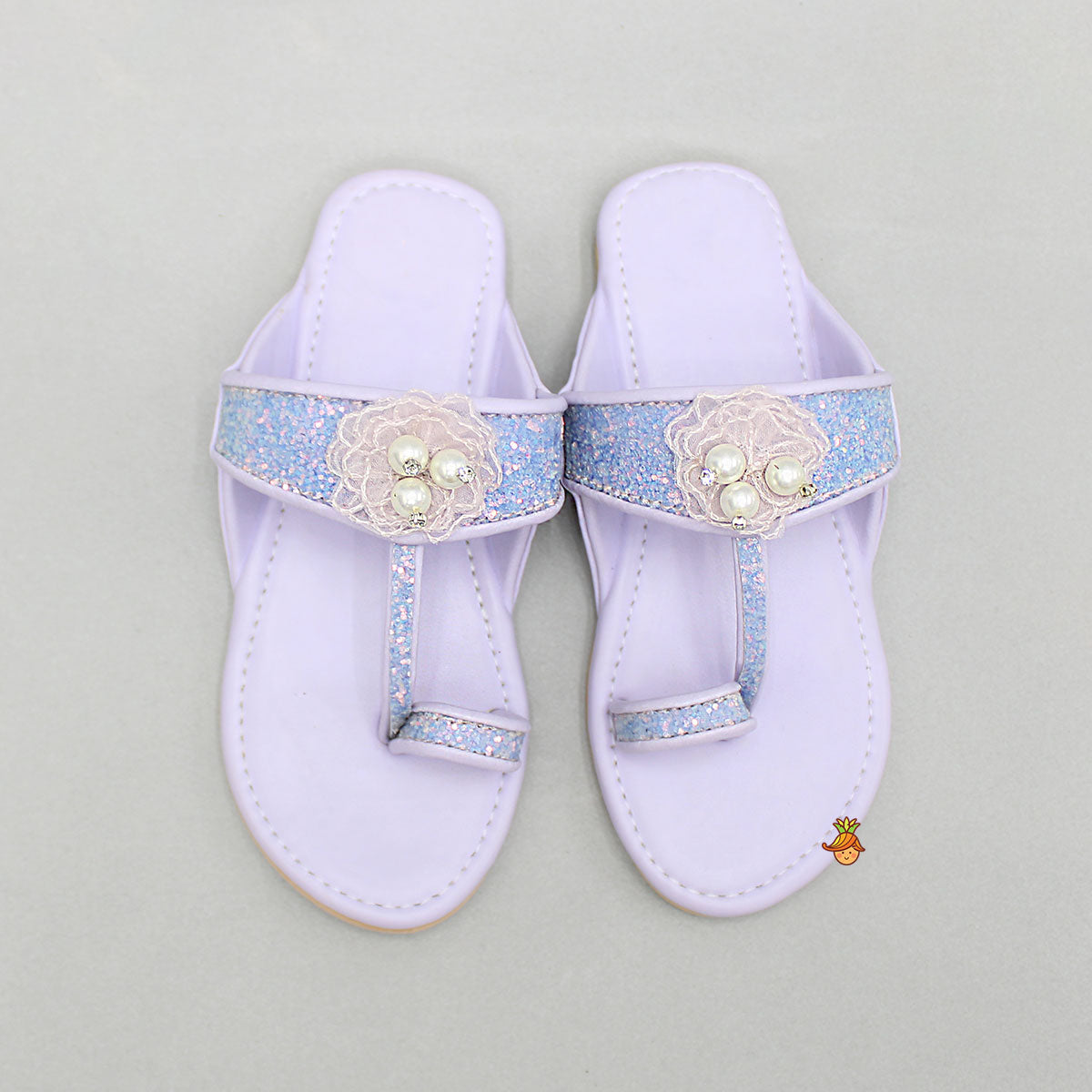 Shiny Lilac Kolhapuri Style Flats