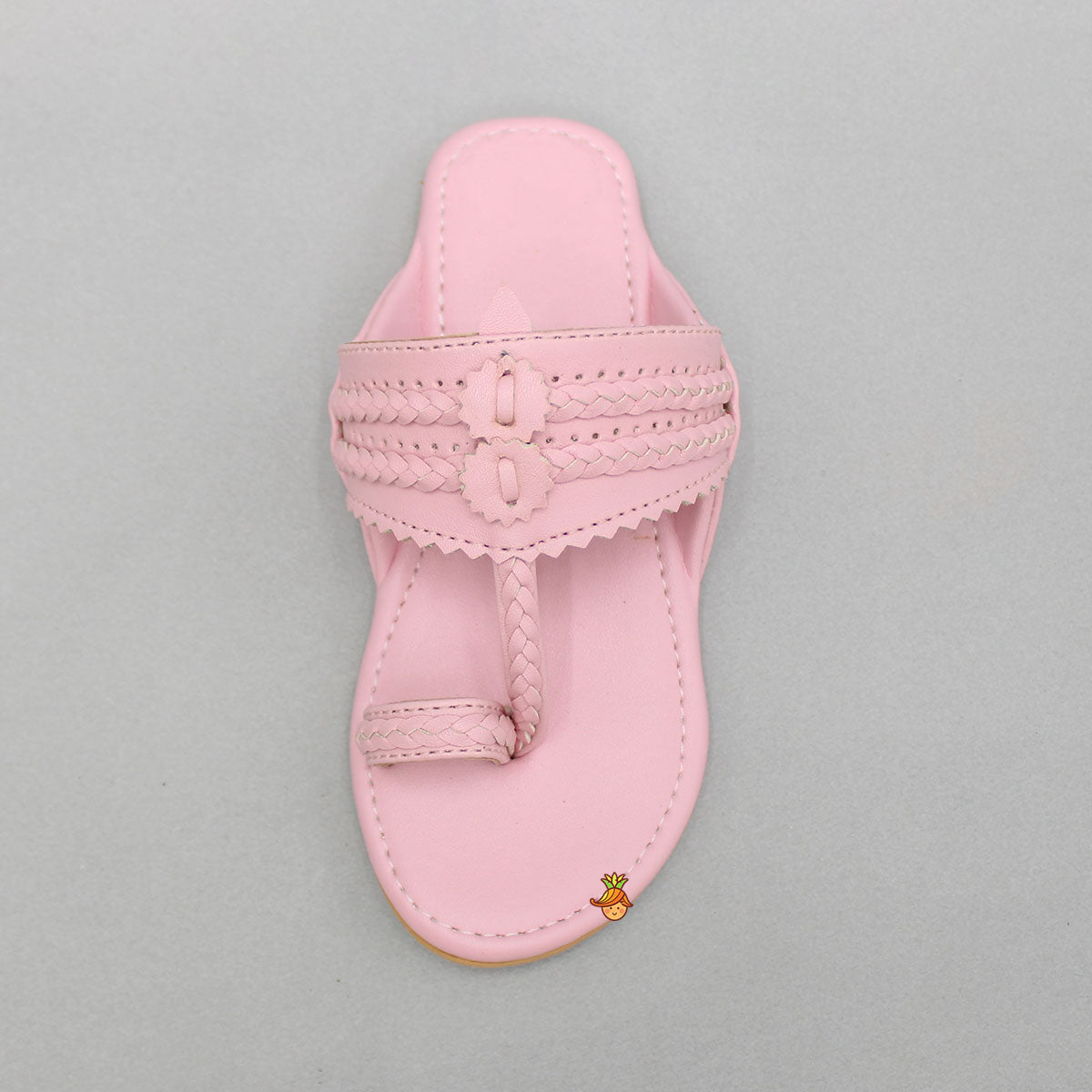 Pink Braided Kolhapuri Flats