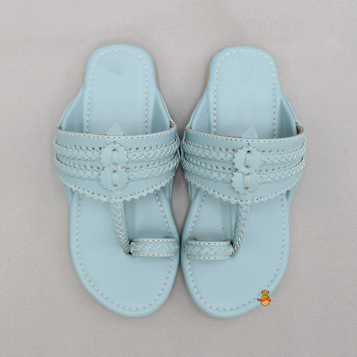 Blue Braided Kolhapuri Flats