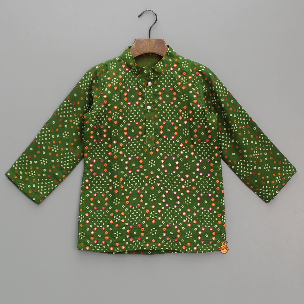 Bandhani Printed Green Kurta And Pyjama