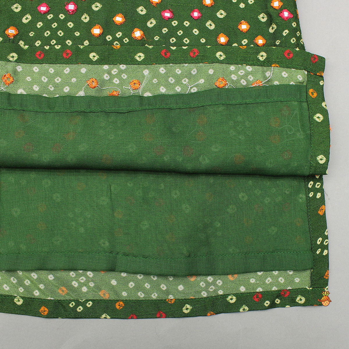 Bandhani Printed Green Kurta And Pyjama