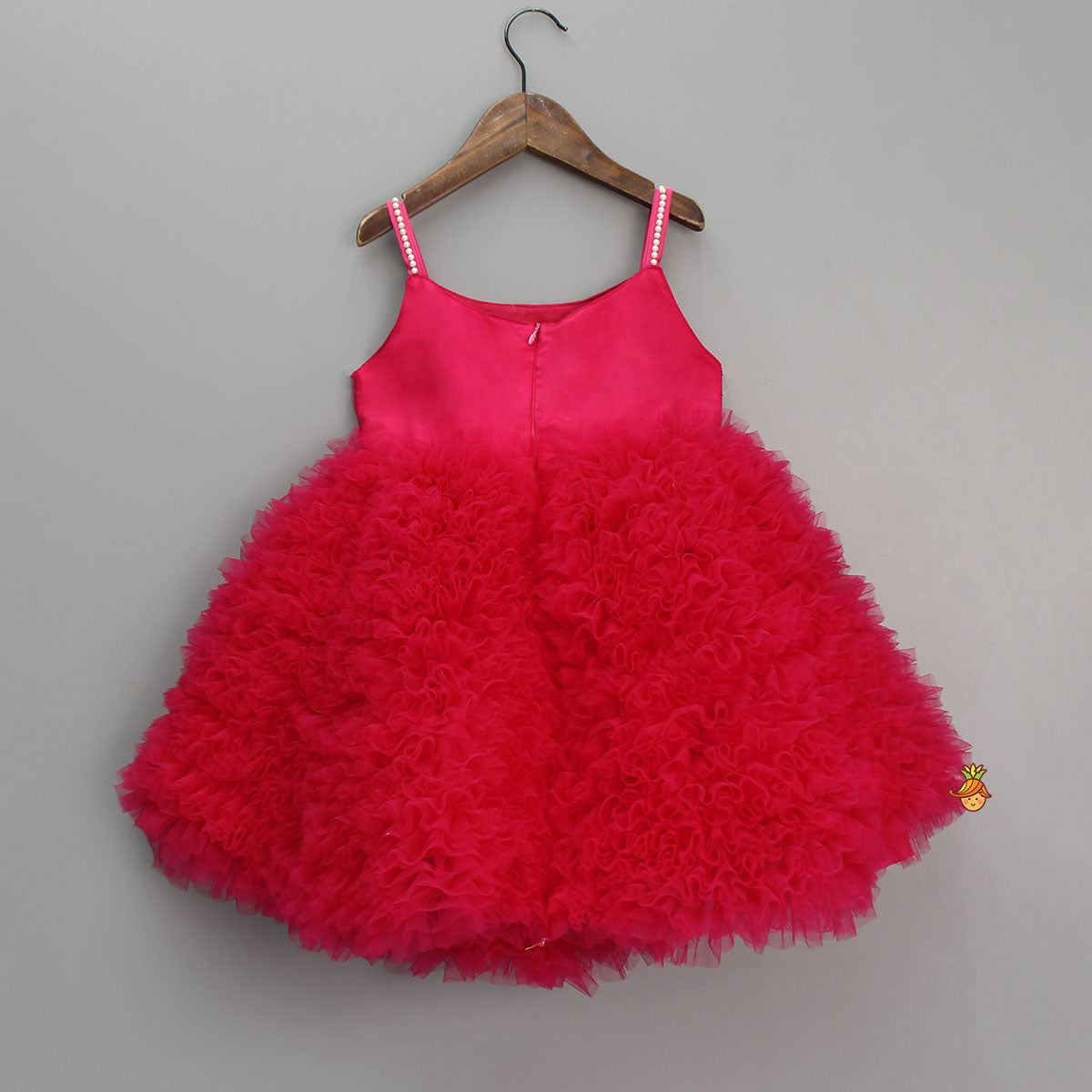 Frilly Ruffle Hem Strappy Red Dress