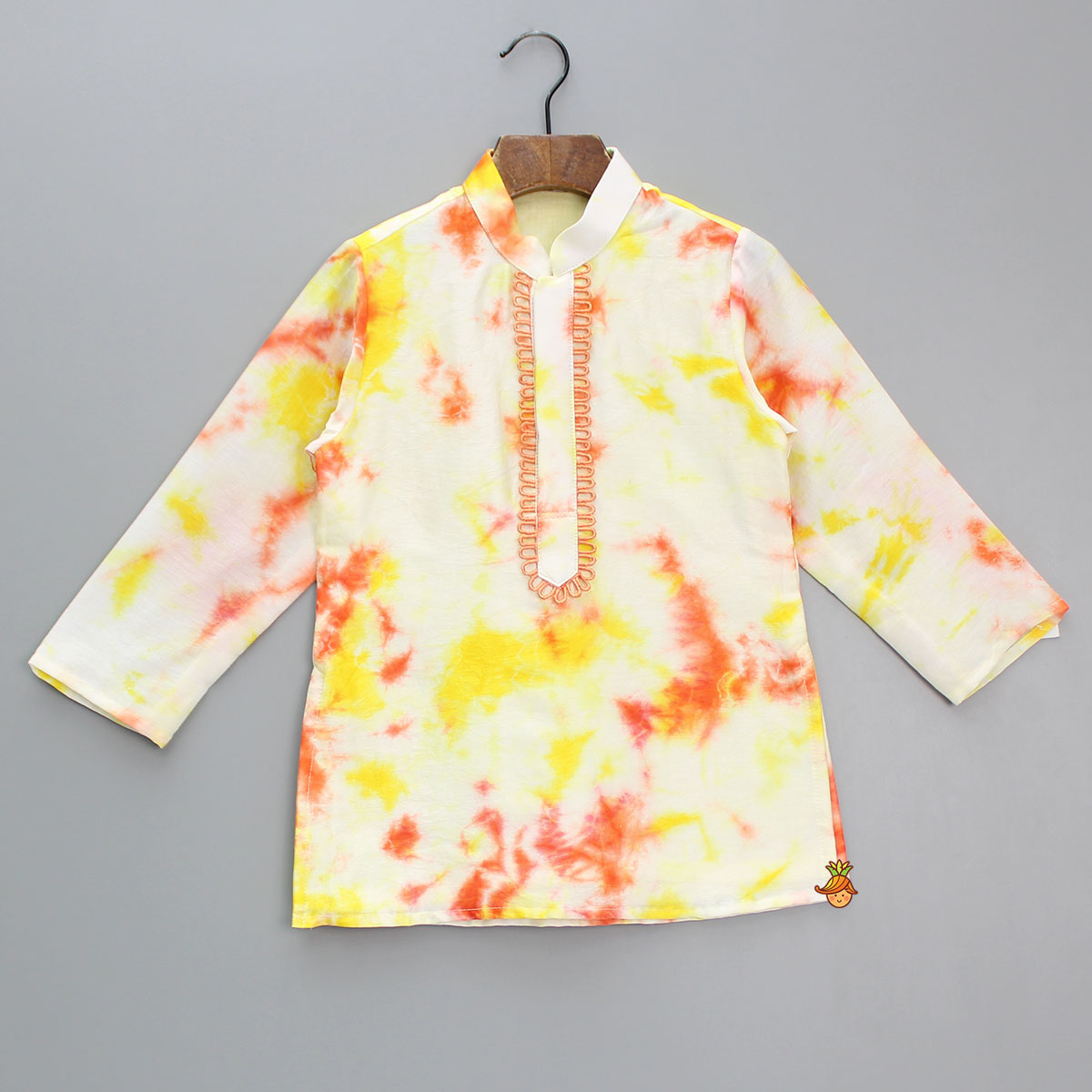 Multicoloured Tie Dye Kurta With Pyjama