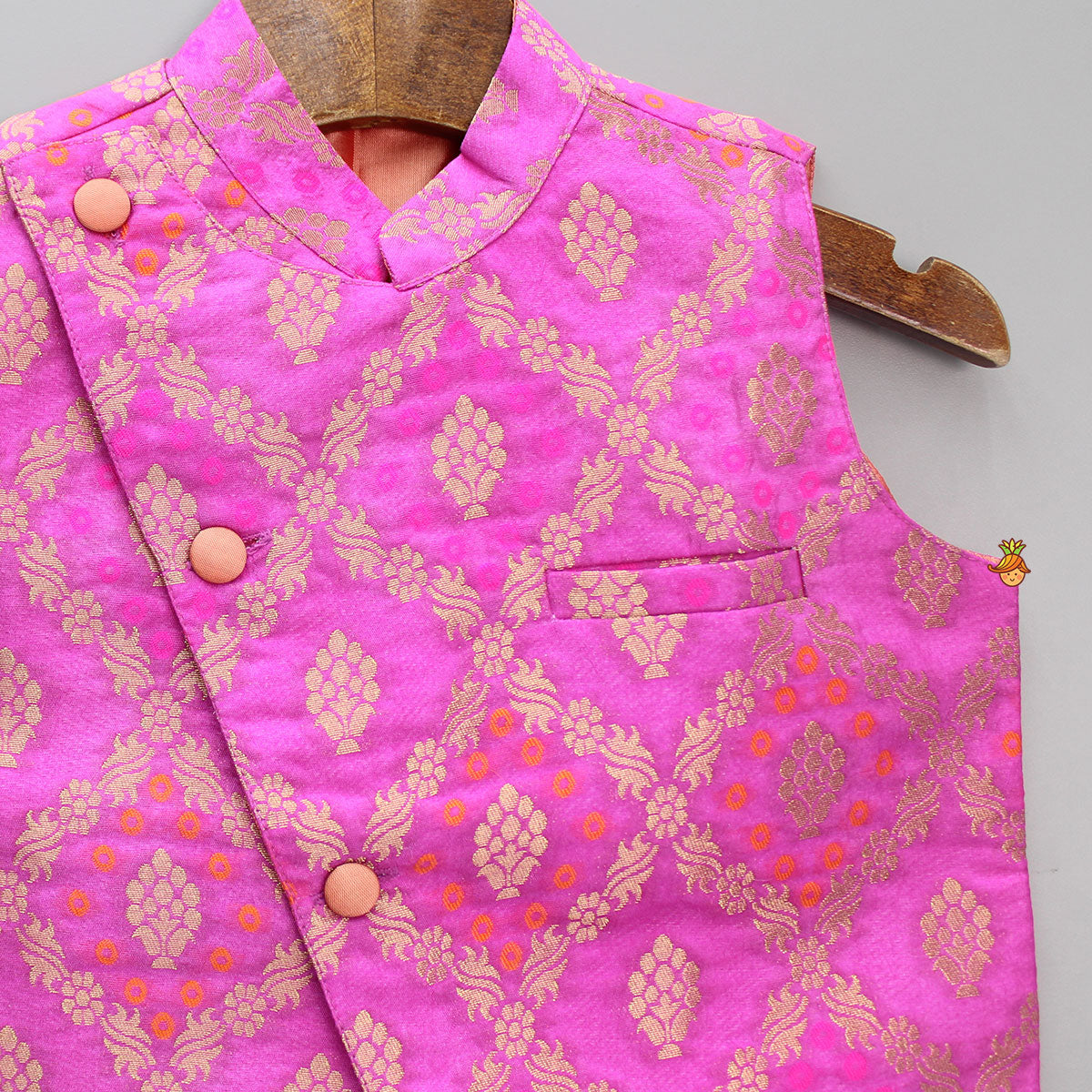 Brocade Embroidered Pink Jacket