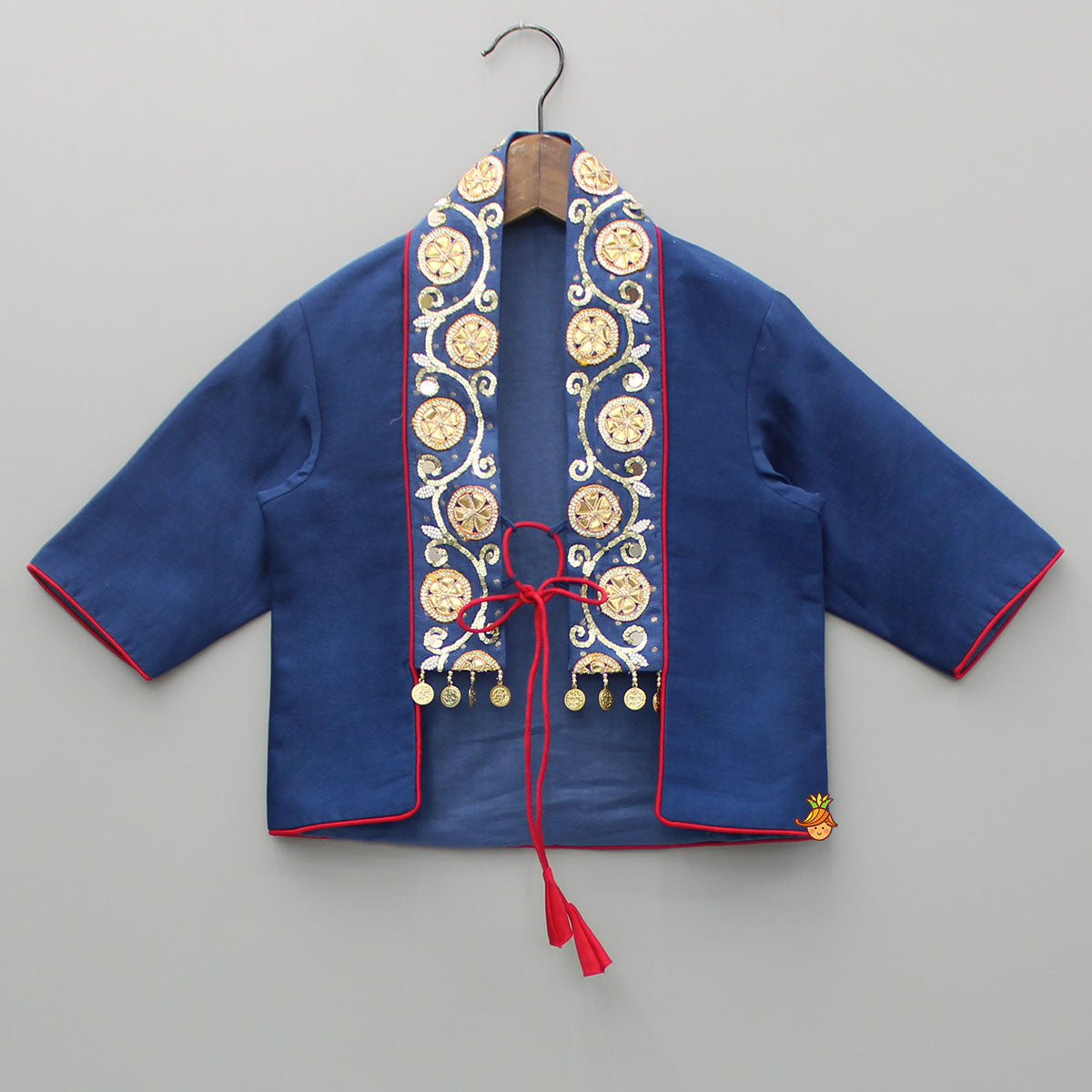 Blue Kurti With Embroidered And Embellished Jacket