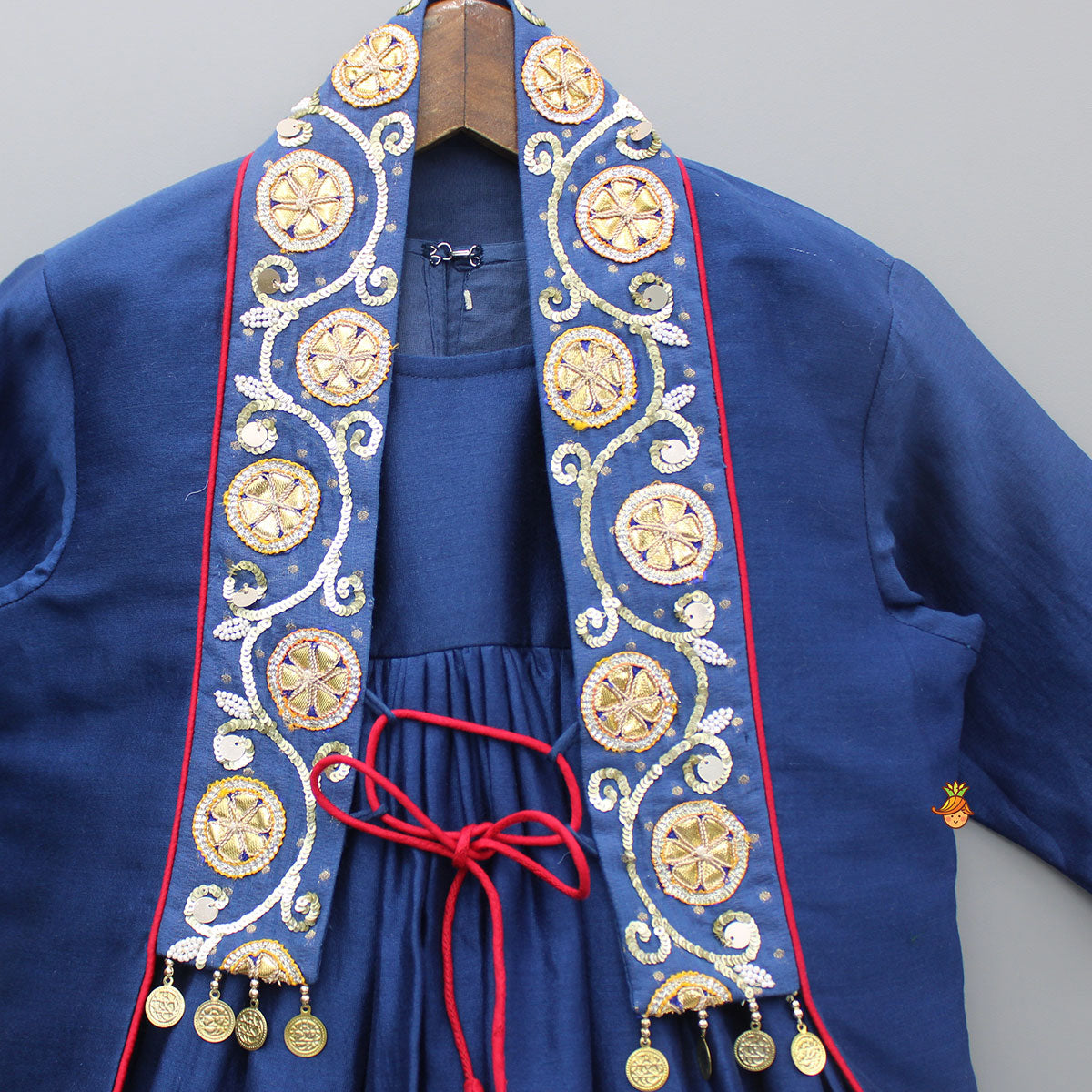 Blue Kurti With Embroidered And Embellished Jacket