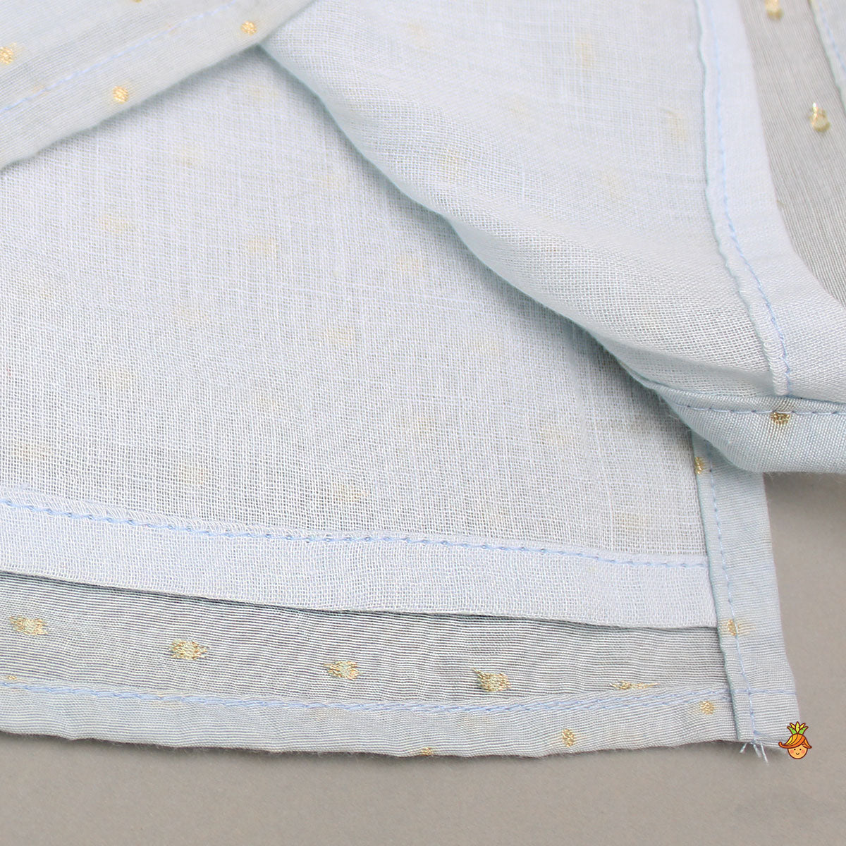 Chanderi Embroidered Blue Kurta With Pintucks And Pyjama