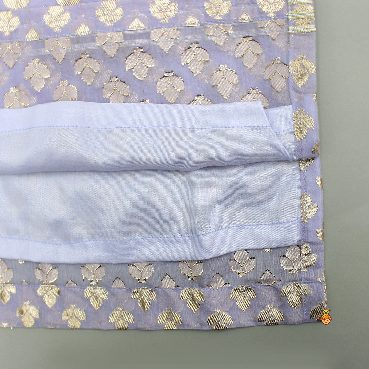 Chanderi Embroidered Kurti With Palazzo And Dupatta