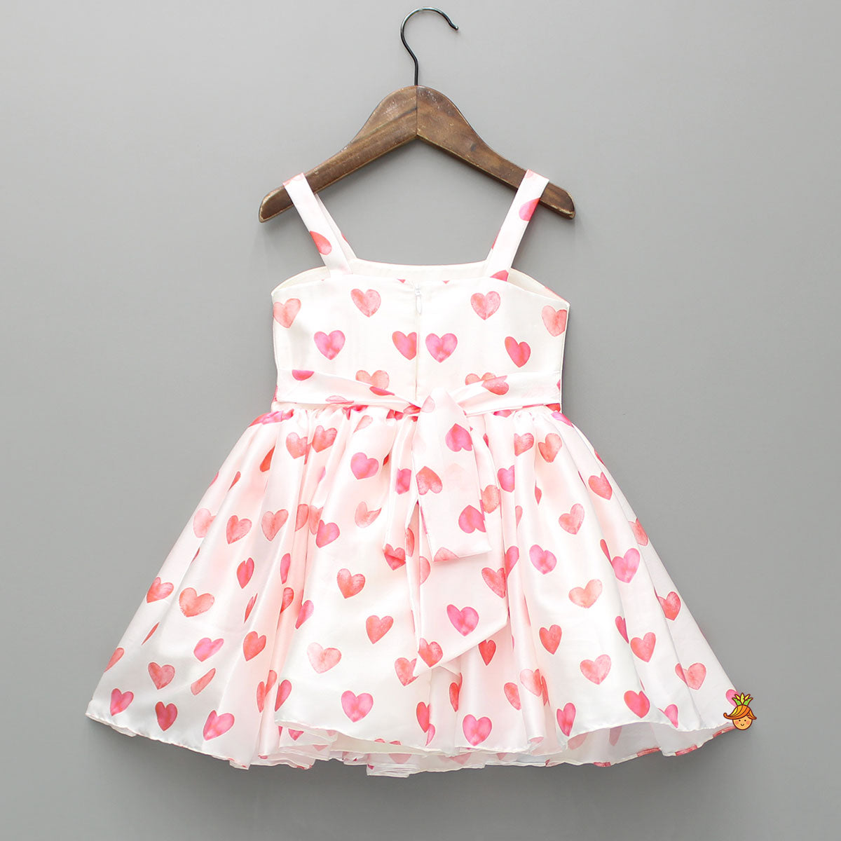 Heart Printed Strappy Dress And Bowie Headband