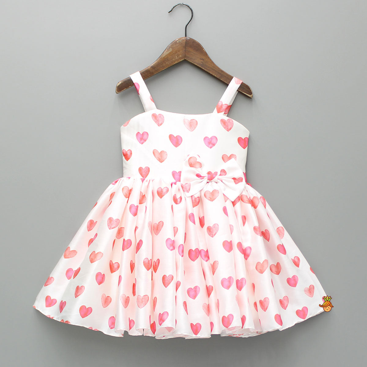 Heart Printed Strappy Dress And Bowie Headband