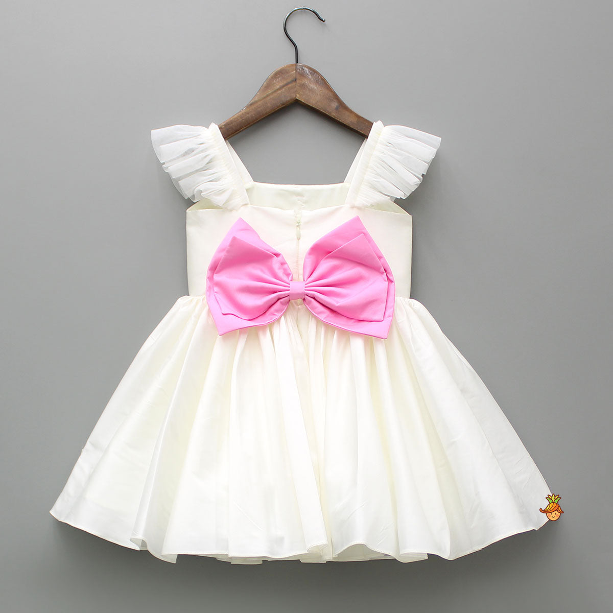 Off White Flared Dress With Bowie Headband