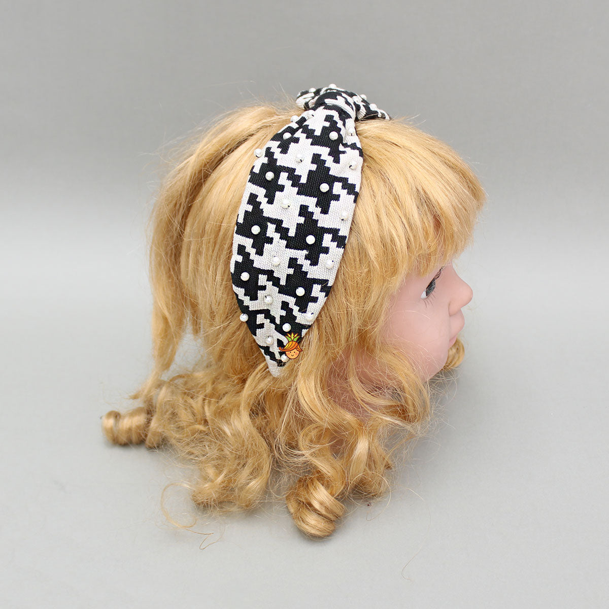 White And Black Printed Hairband