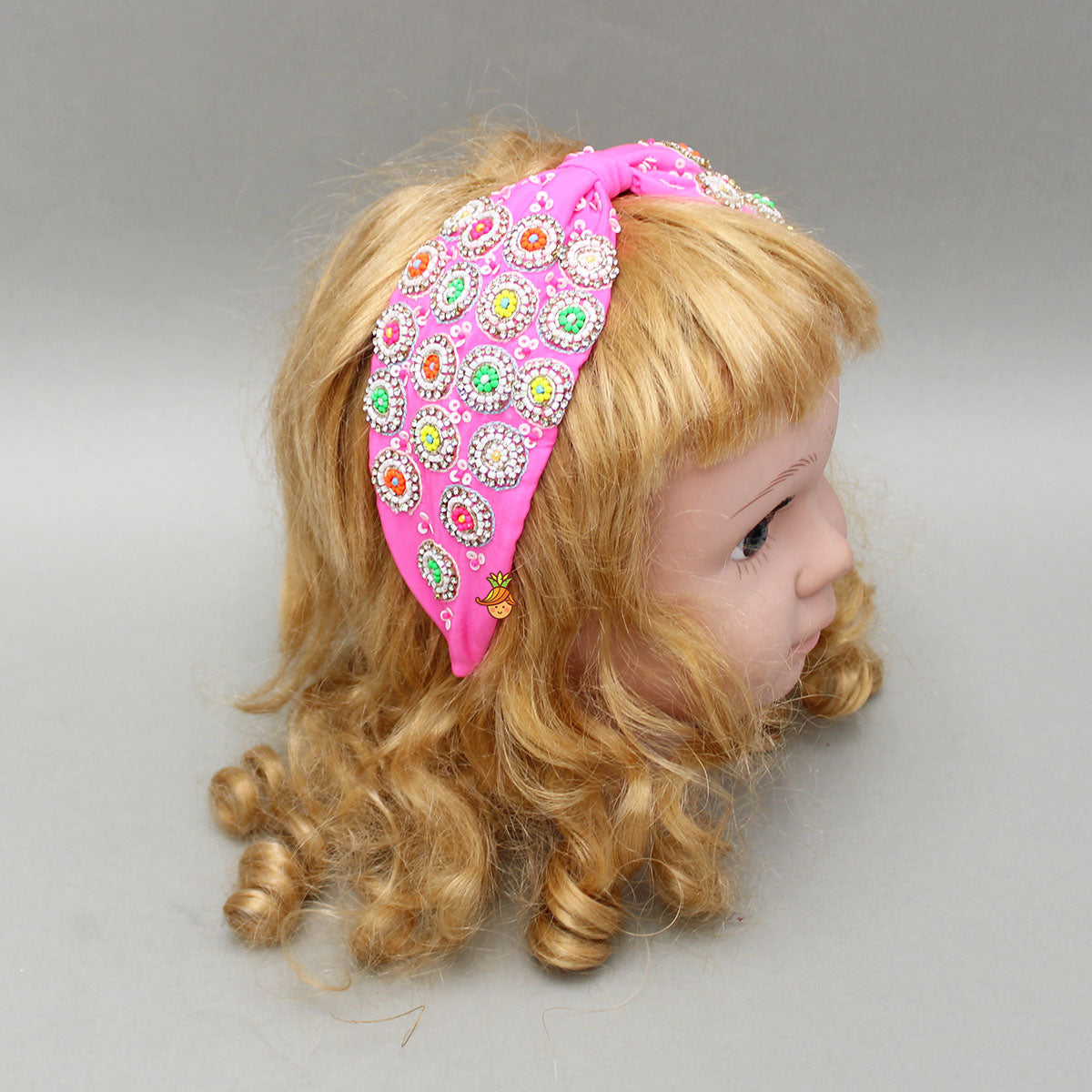 Hand Embroidered Pink Hairband