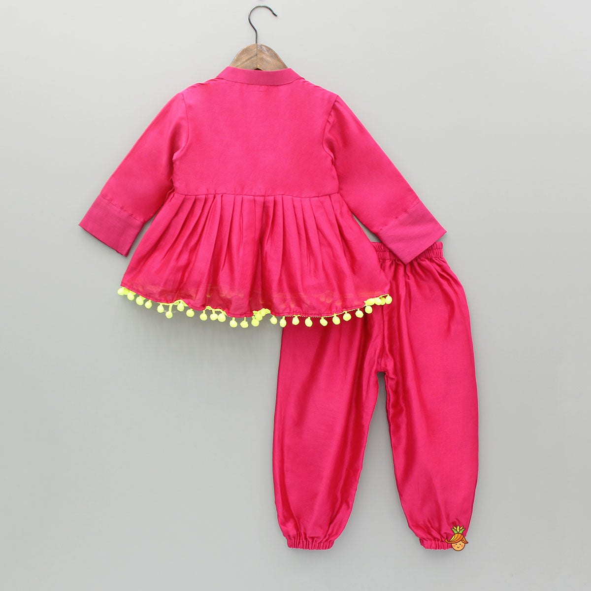 Pink Multicoloured Embroidered Kurti With Matching Pant