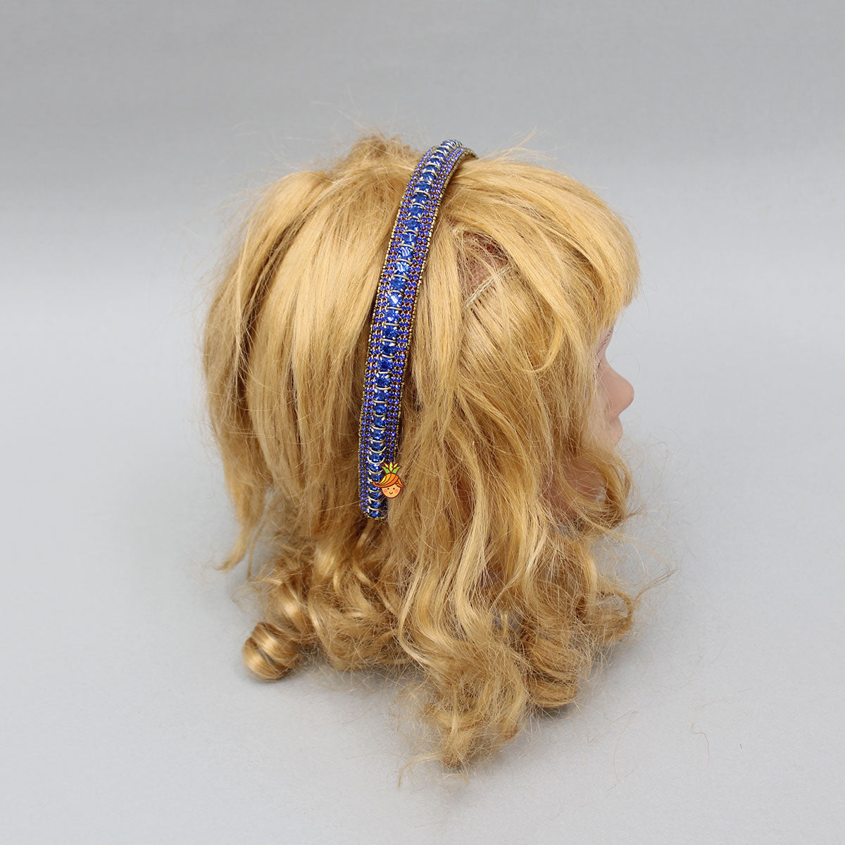 Blue Artificial Stones Embellished Hairband