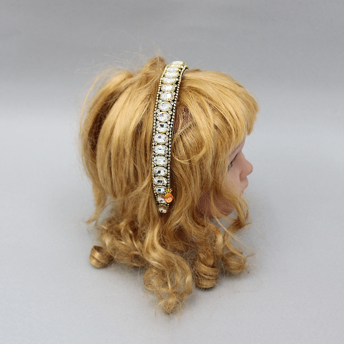 Artificial Stones Embellished Brown Hairband