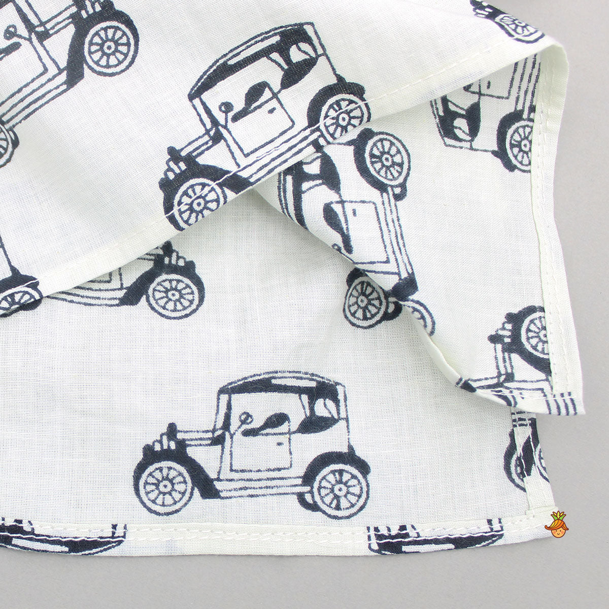 Vehicle Printed Kurta With Jacket And Pyjama