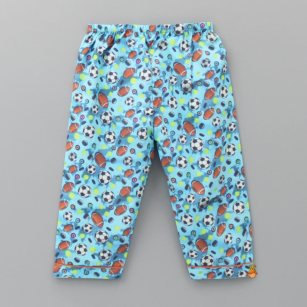 Multicoloured Balls Printed Notch Collar Sleepwear