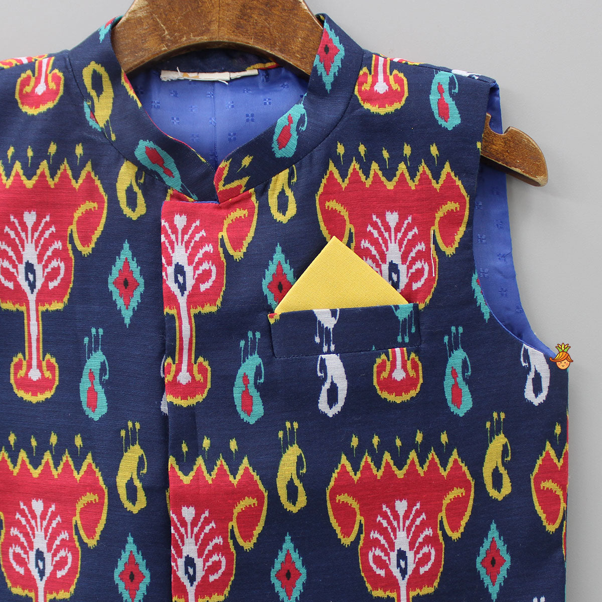 Blue Multicoloured Printed Jacket