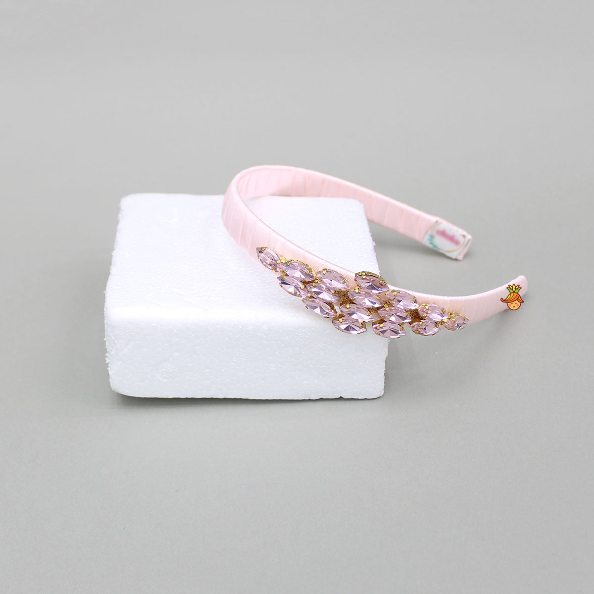 Pink Artificial Stones Embellished Hairband