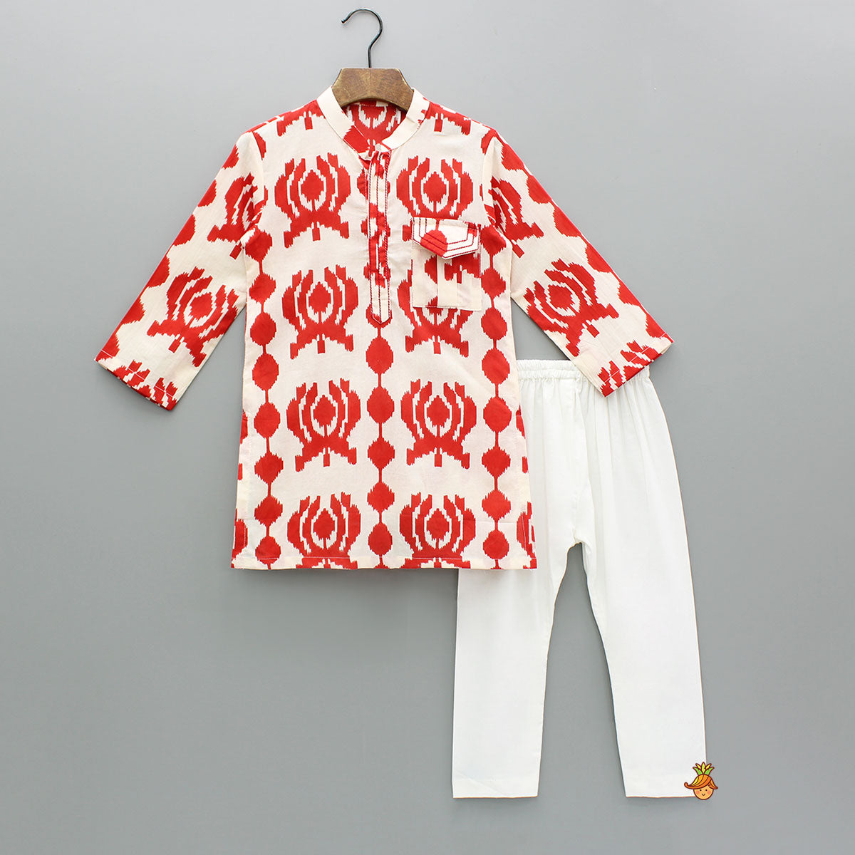 Dual Toned Printed Kurta And Pyjama