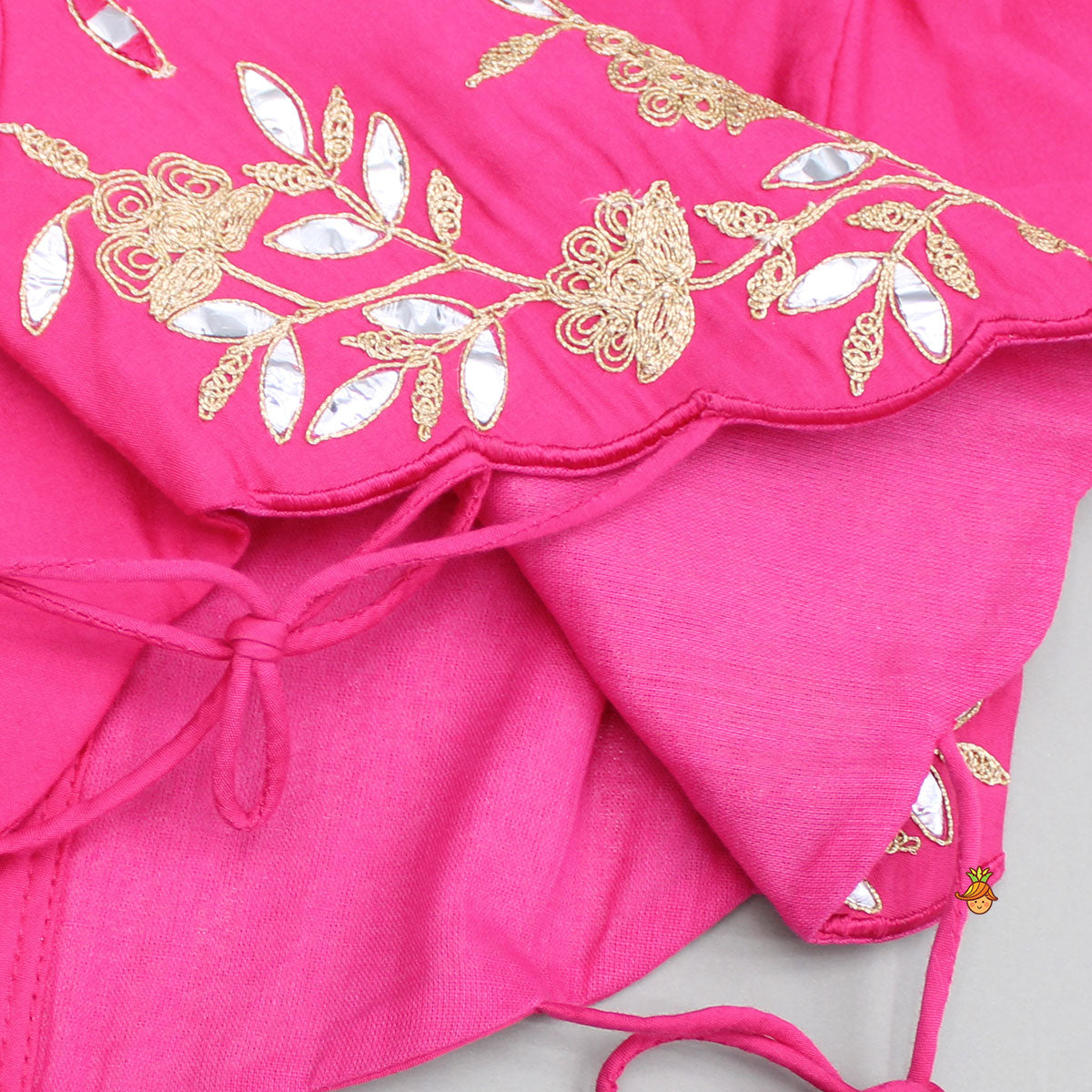 Pink Embroidered And Embellished Top With Lehenga