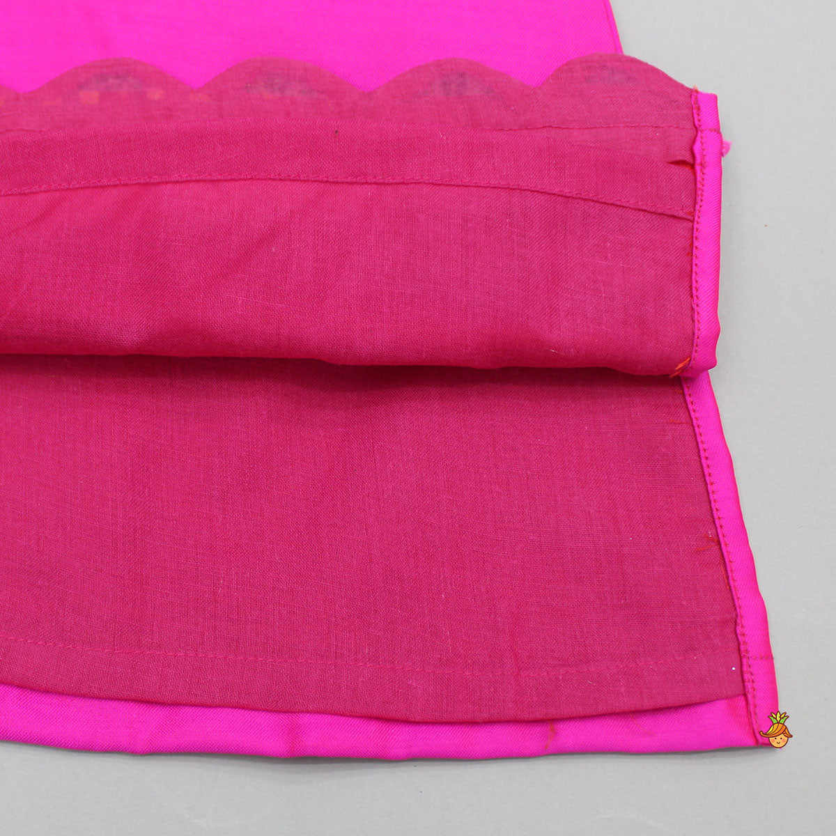 Pink Embroidered Kurti With Pant And Dupatta