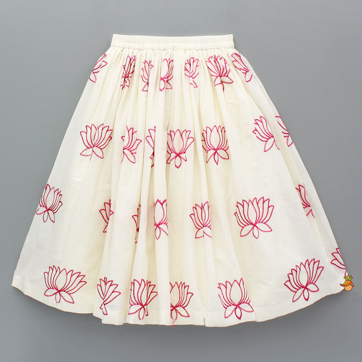 Lotus Embroidered Pink Top With Lehenga