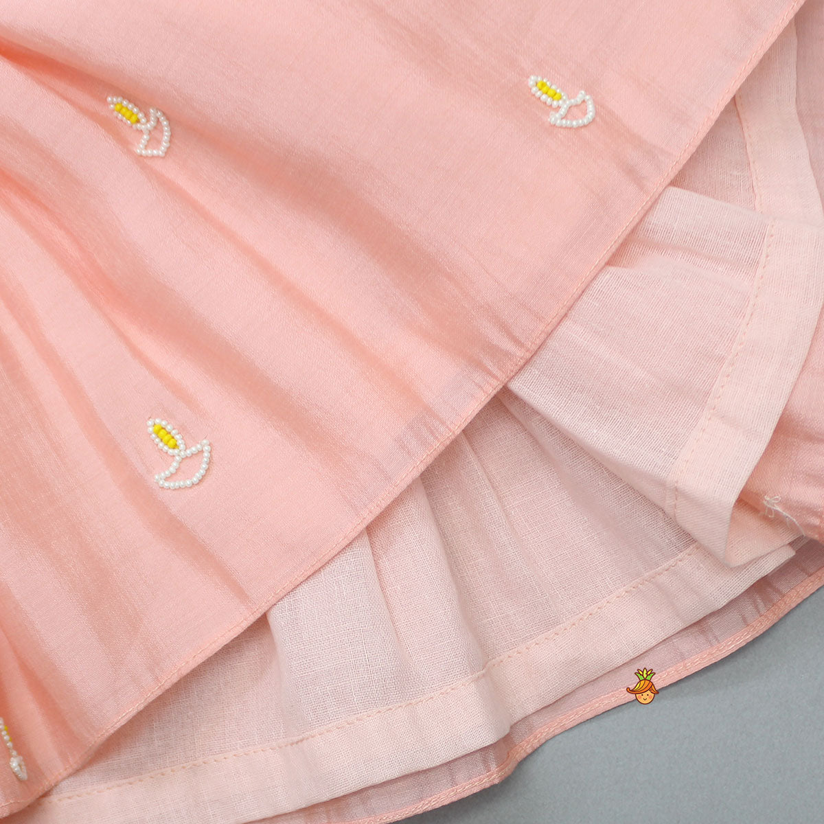 Diya Embroidered Peach Kurti And Pant