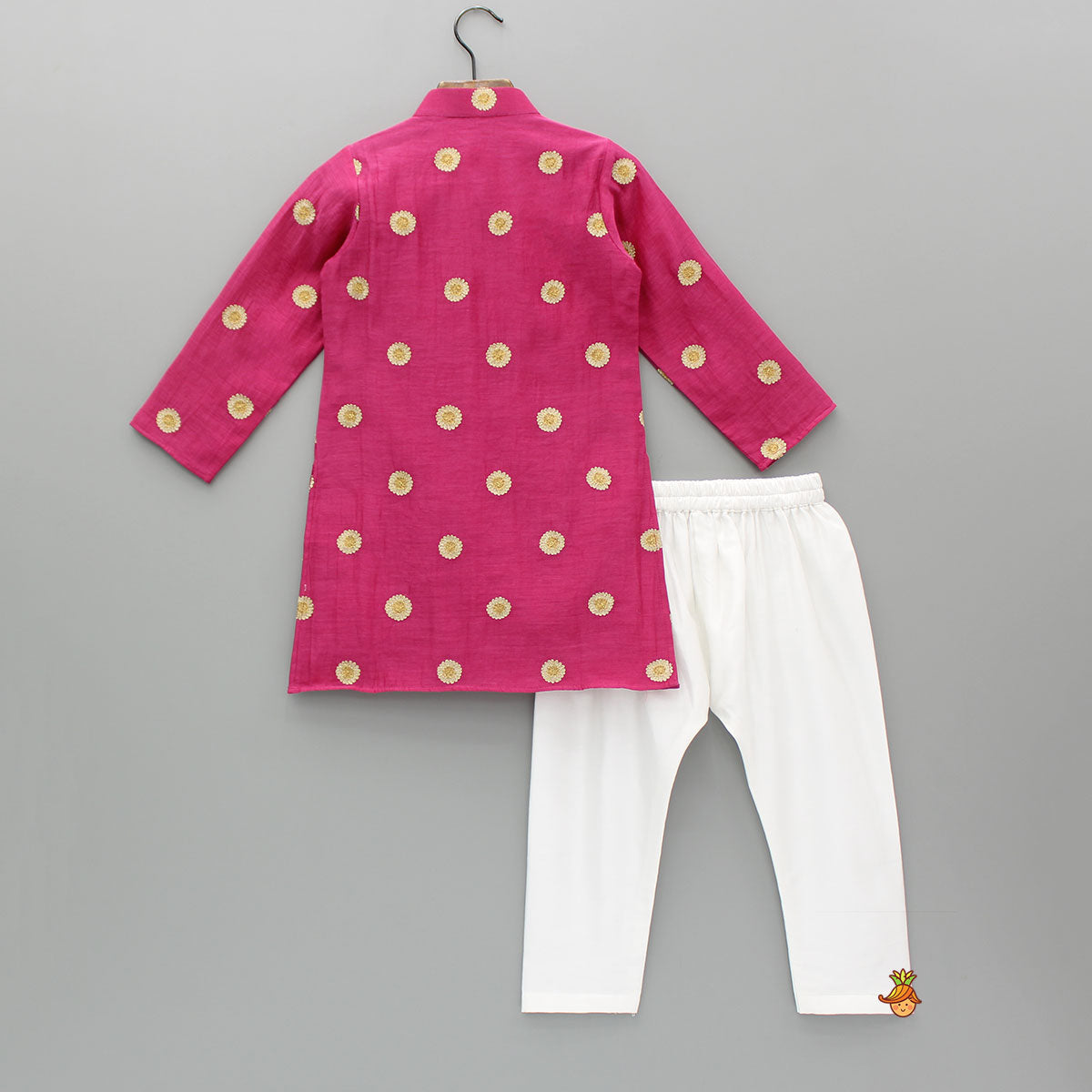 Embroidered Pink Kurta And Pyjama