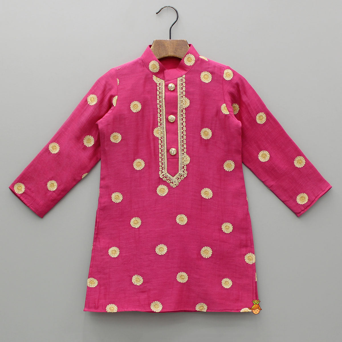 Embroidered Pink Kurta And Pyjama