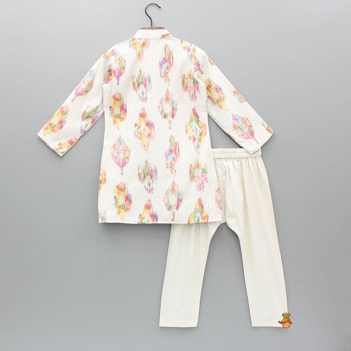 Printed Multicolour Pleated Kurta And Pyjama