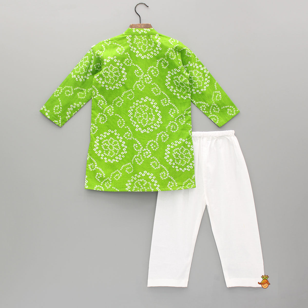 Bandhani Printed Green Kurta With Pyjama