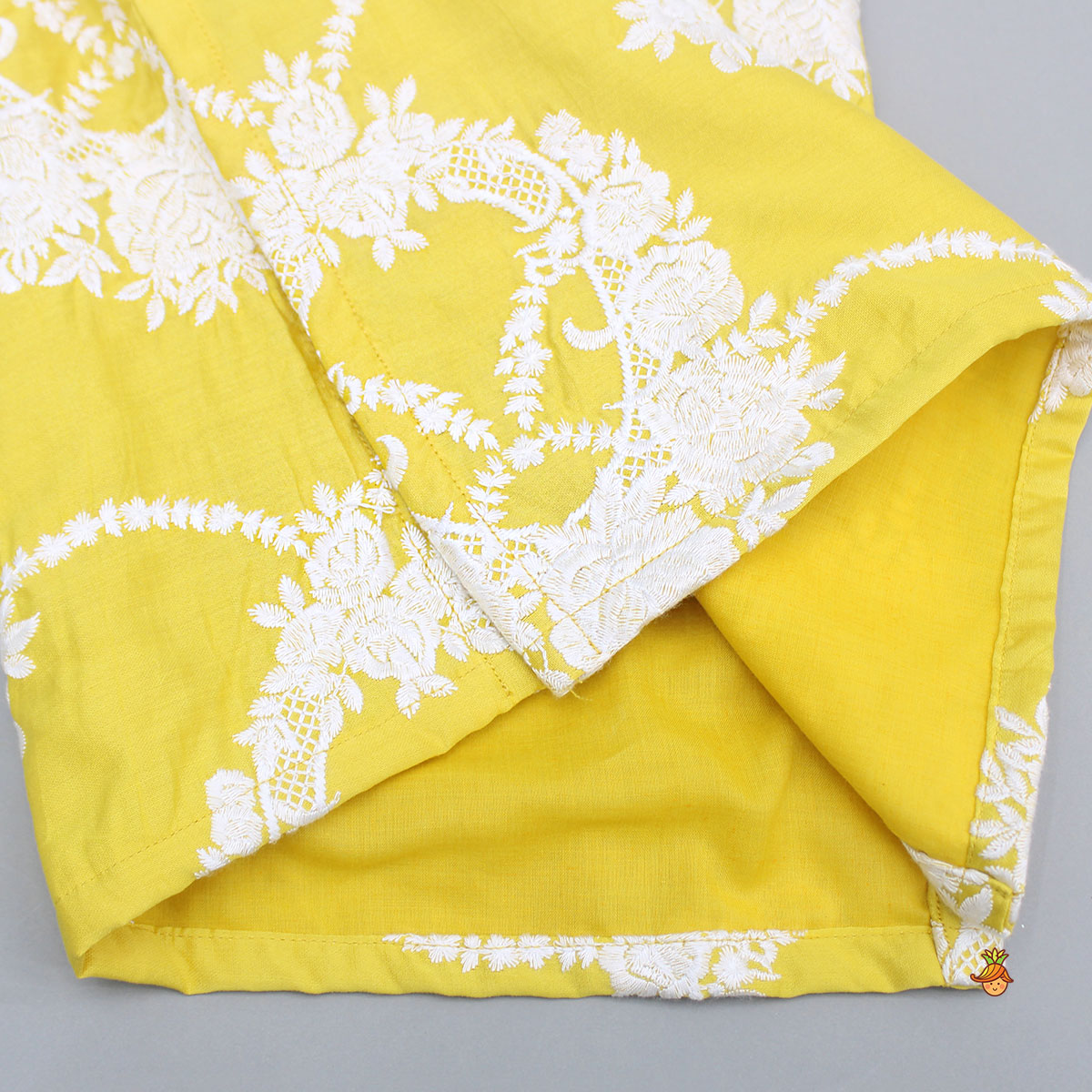 Yellow Embroidered Kurta With Pyjama