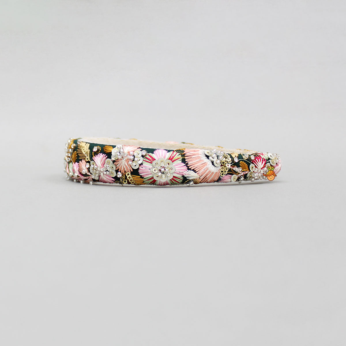 Thread And Cutdana Embroidered Multicolour Hairband