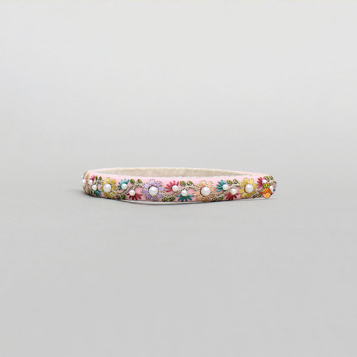 Thread Embroidered Pink Hairband