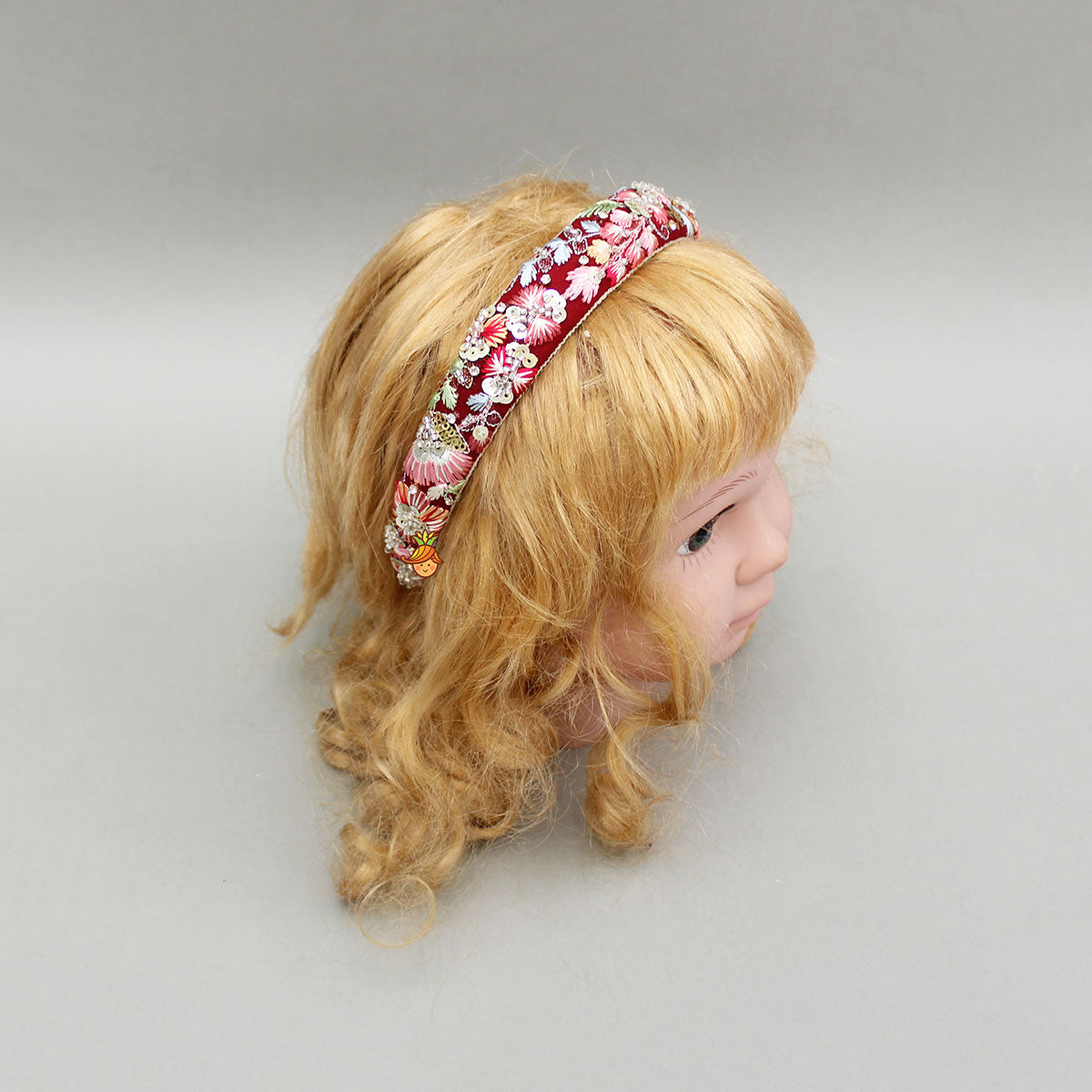 Thread And Cutdana Embroidered Hairband