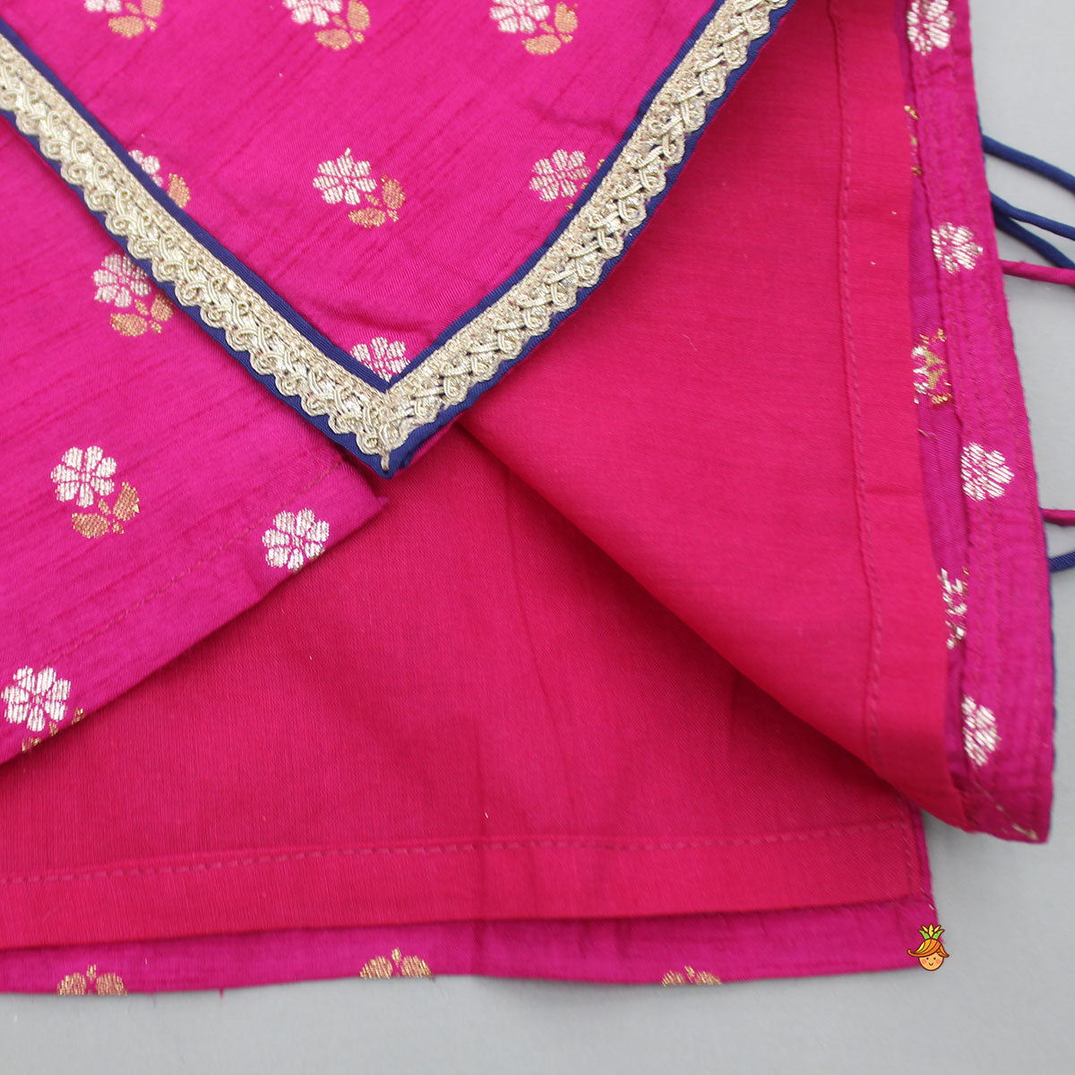 Embroidered Pink Halter Neck Kurti With Tulip Dhoti And Dupatta